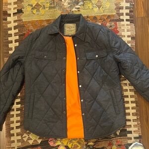 Jachs Men's Black Quilted Jacket with Orange Lining
